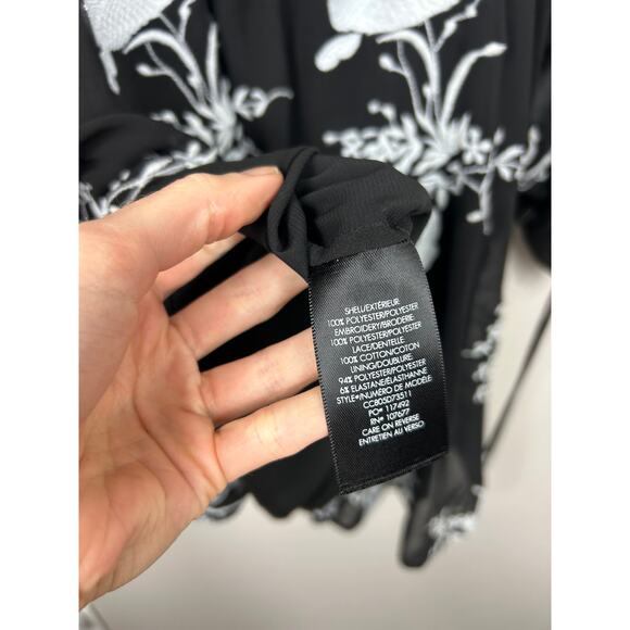 Alice + Olivia NWT Embroidered Holden Tunic Mini Dress Black Sz Medium Boho - Picture 9 of 10